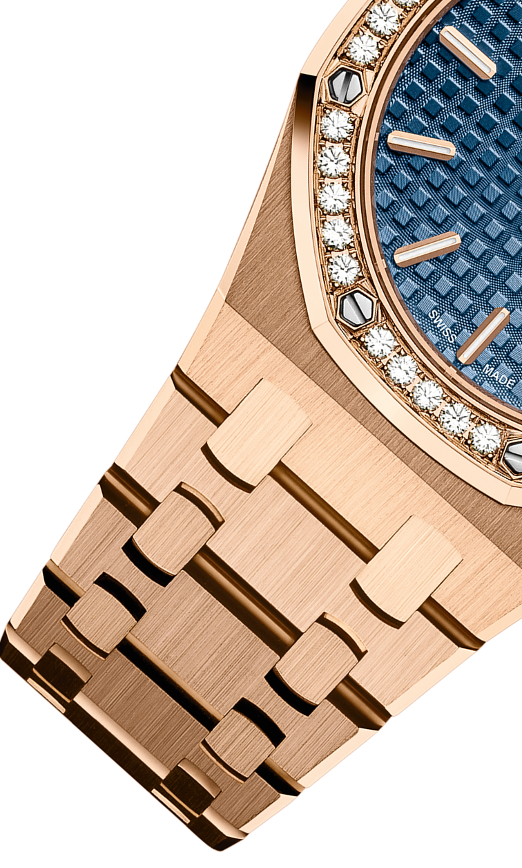 Rose gold 904L steel blue dial - Watch - 33 mm