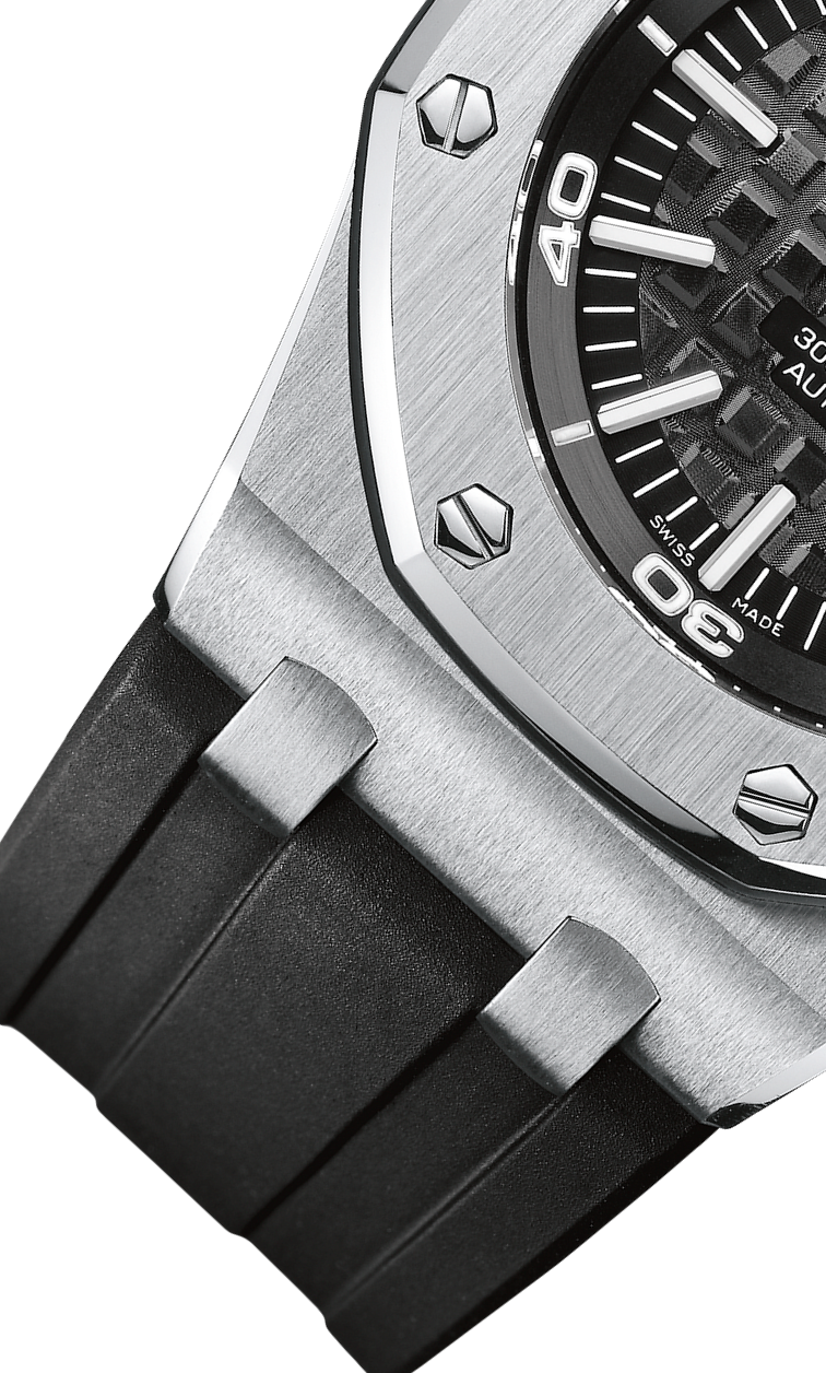 Black strap - Titanium black and white dial - Watch - 42mm