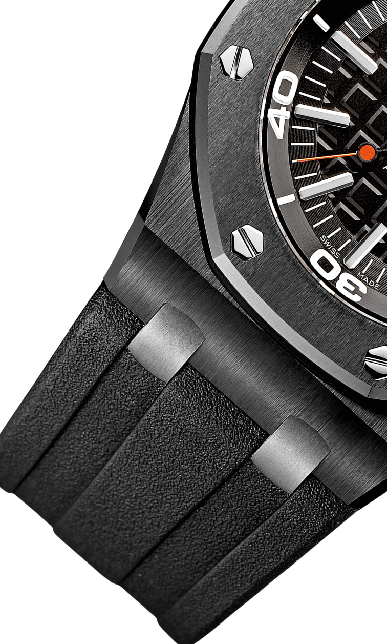 Black strap - Titanium black dial - Watch - 42mm
