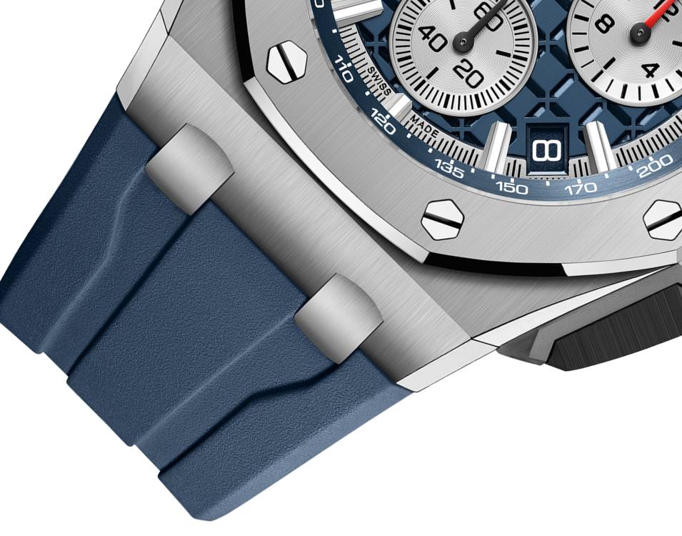 Blue rubber strap - Titanium blue dial - Watch - 43mm
