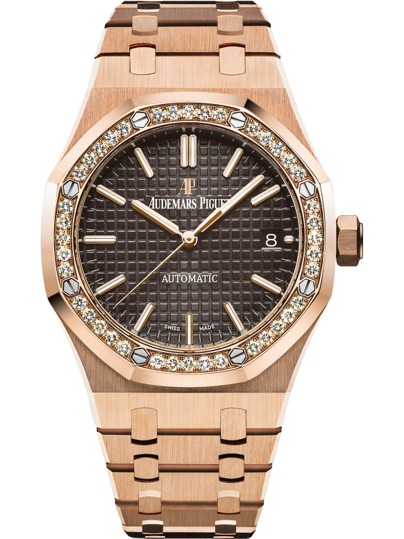 Rose gold 904L steel brown dial - Watch - 37 mm