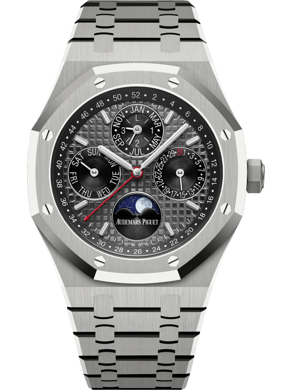 Silver 904L steel dark grey dial - Watch - 41 mm