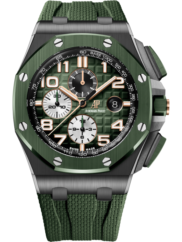 Green strap - Titanium Smoked green dial - Watch - 44mm