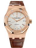 Brown 904L steel silvery white dial - Watch - 37 mm