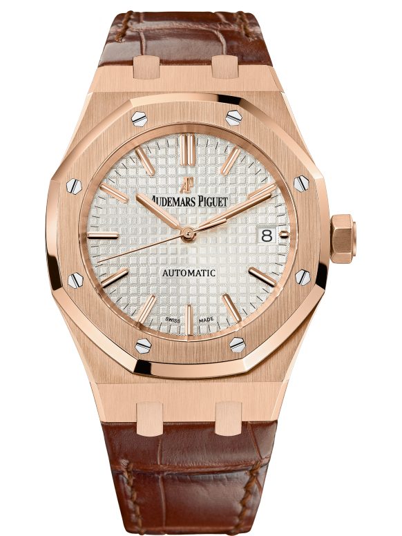Brown 904L steel silvery white dial - Watch - 37 mm