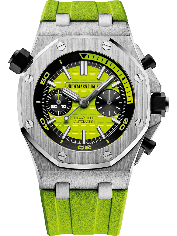 Yellow-green strap - Titanium green dial - Watch - 42 mm