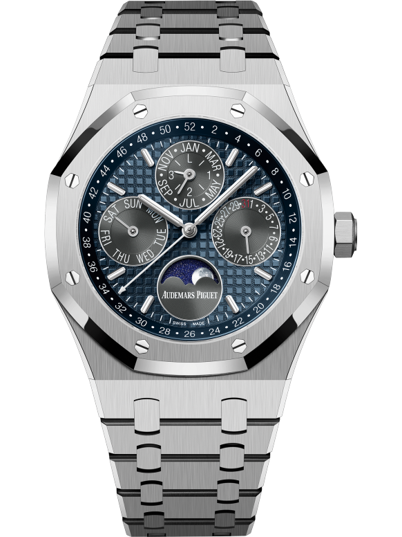Silver 904L Steel blue dial - Watch - 41 mm