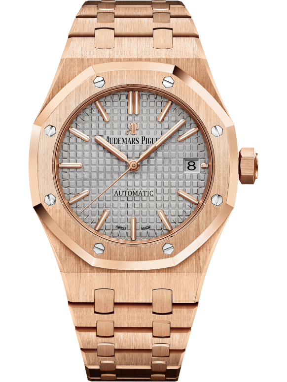 Rose gold 904L steel silver-grey dial - Watch - 37 mm