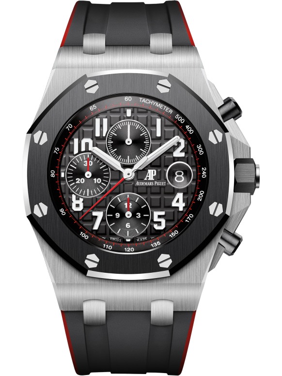 Black and red 904L steel with black dial - Watch - 42mm
