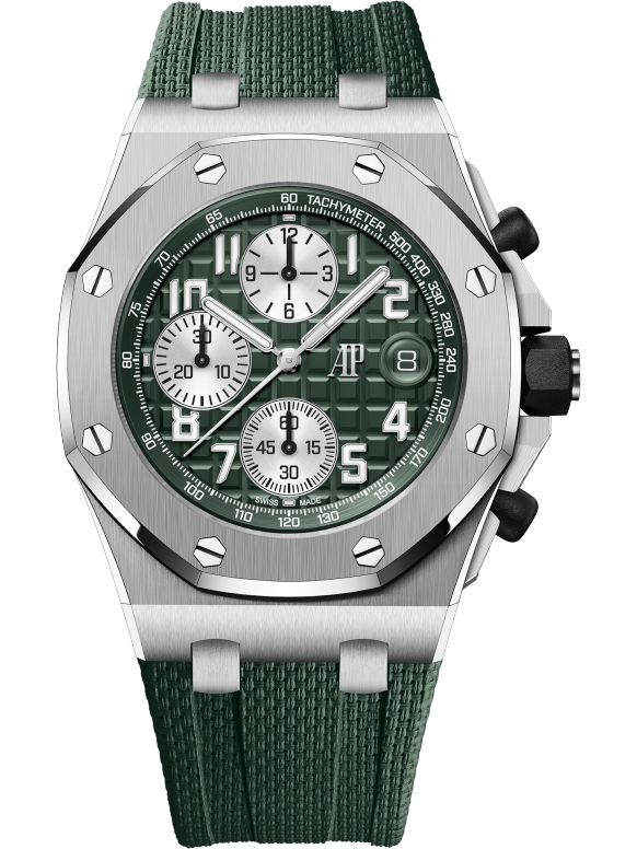 Green strap - Titanium military green dial - Watch - 42mm