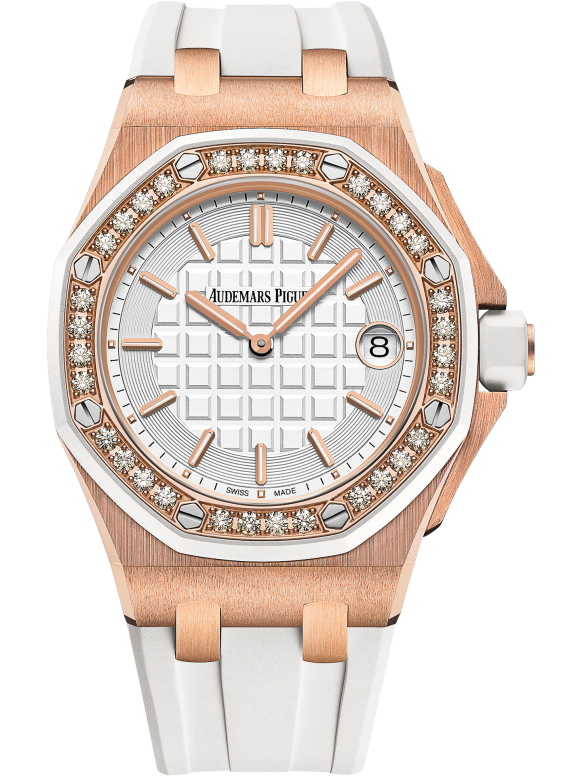 White strap - Titanium white dial - Watch - 37 mm