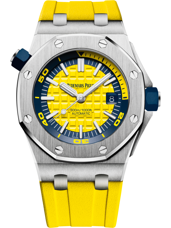 Bright yellow strap - Titanium bright yellow dial - Watch - 42mm